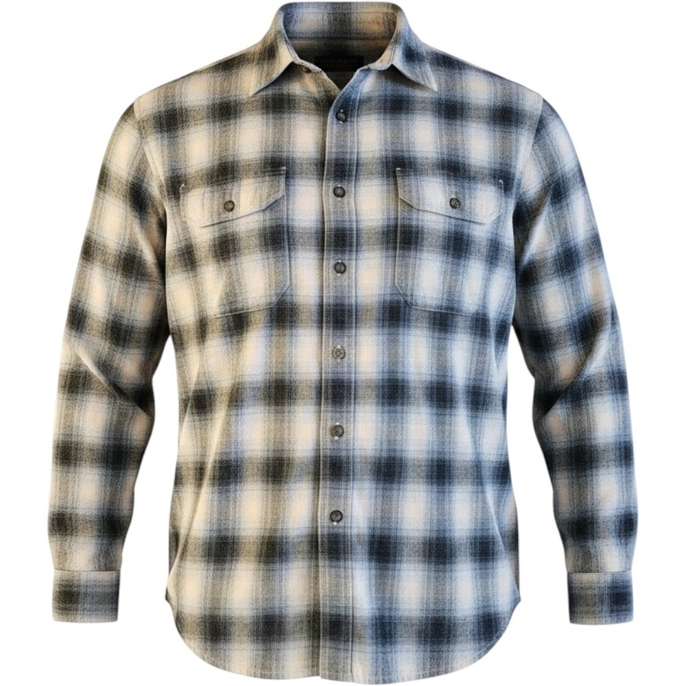 WOOLRICH‎ Button Down Shirt Mens XL Gray Plaid Heavy Flannel Long Sleeve VTG